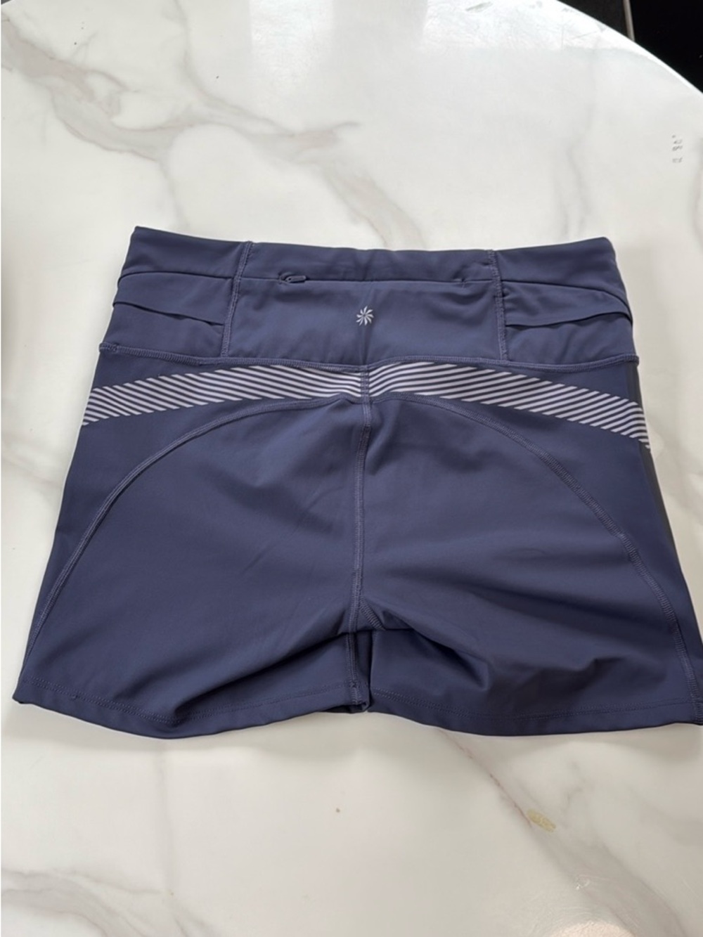 Athleta Navy Blue Athletic Mid-Rise Performance Shorts - Picture 4 of 6
